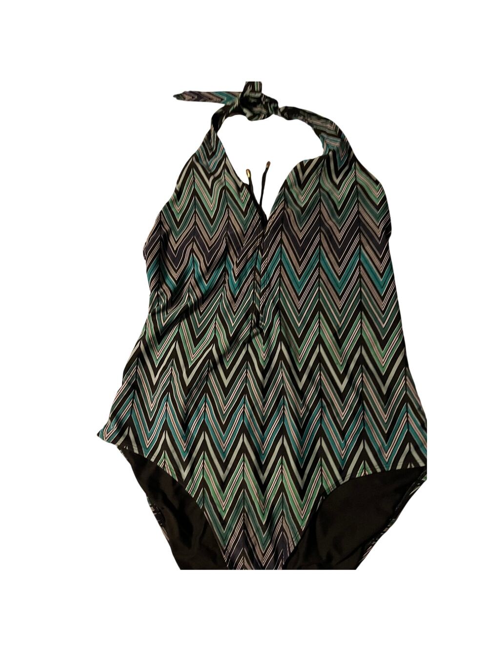 Old Navy Women's XL Halter Swimdress One-Piece Swimsuit Chevron Print
